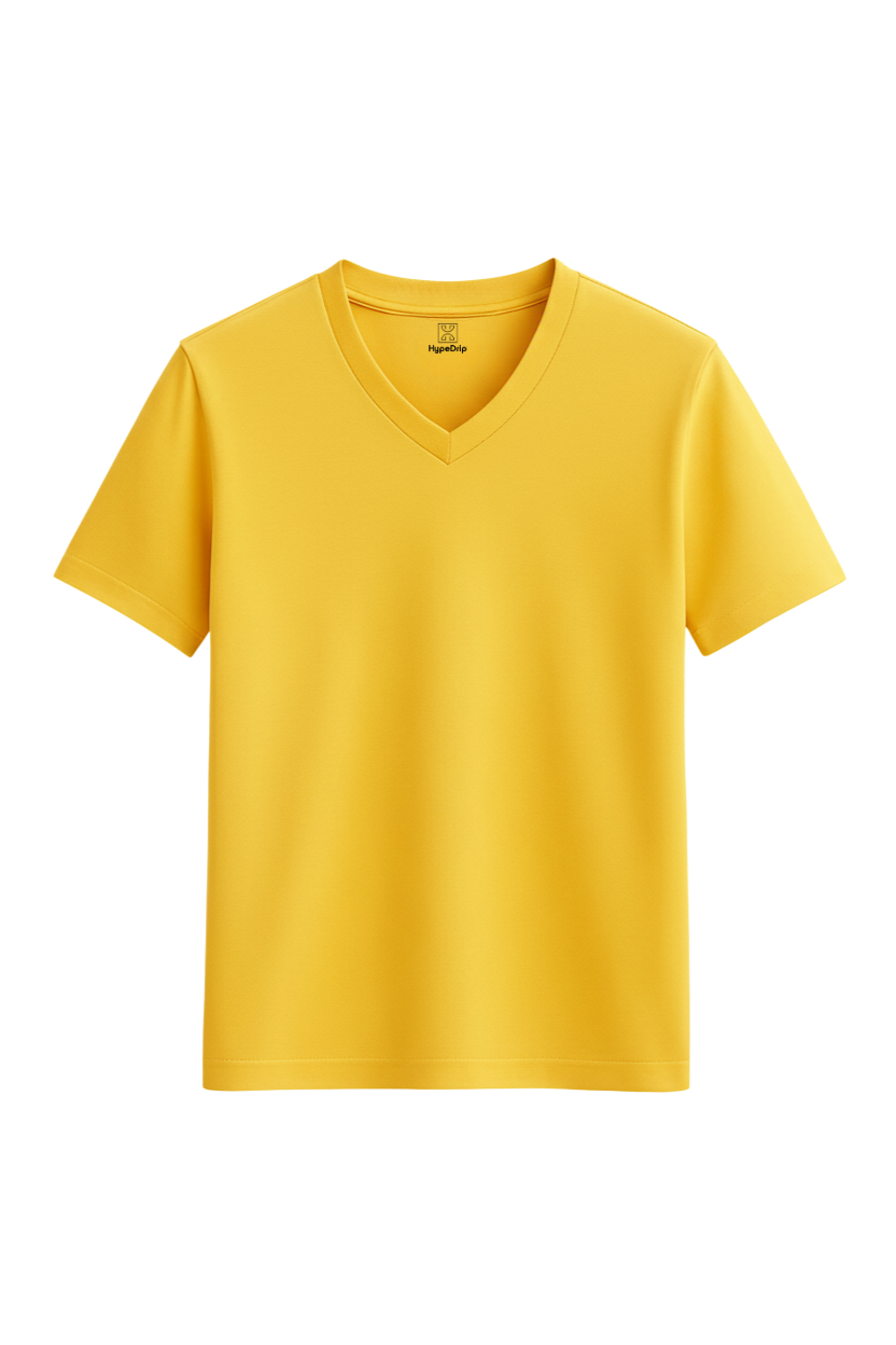 Yellow V Neck T Shirt