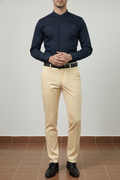 Launch Navy Collarless Shirt