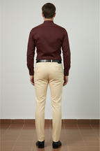 Wine Collarless Shirt