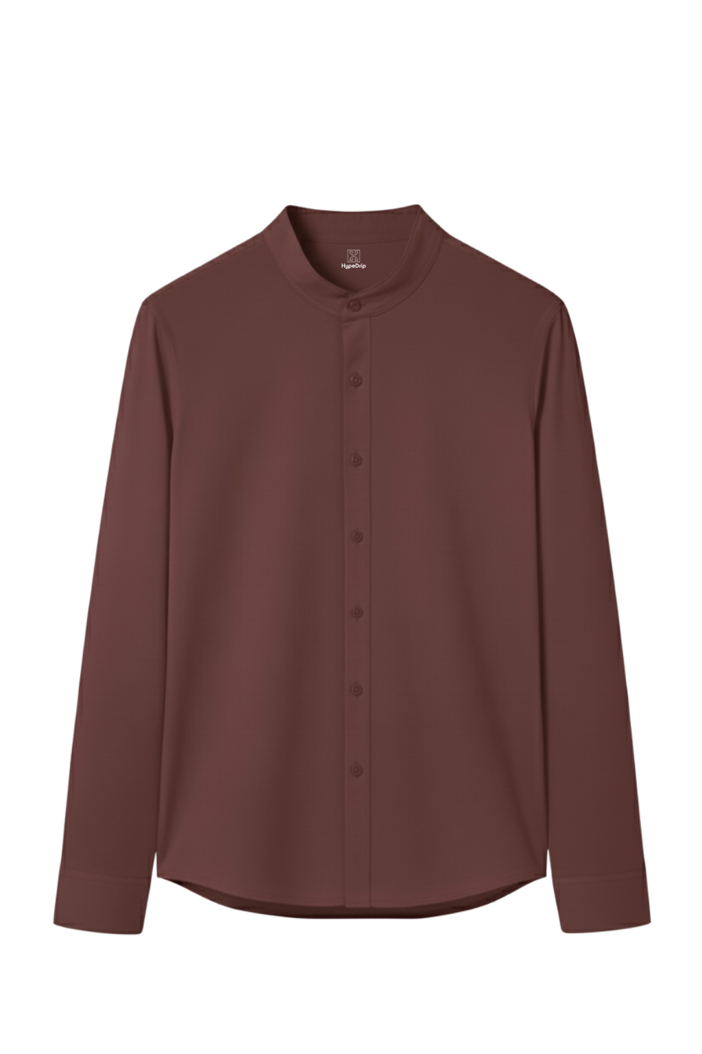 Wine Collarless Shirt