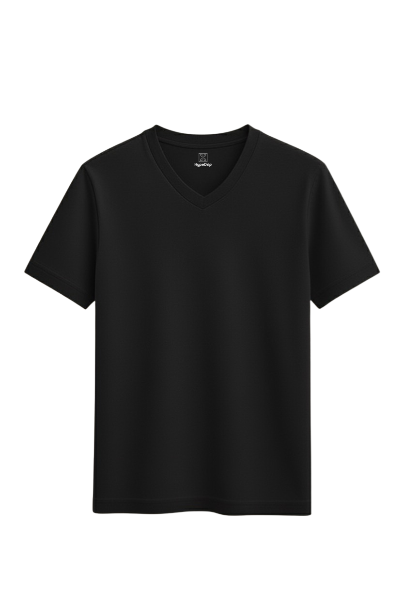 Black V Neck T Shirt