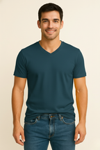 Blue Coral V Neck T Shirt