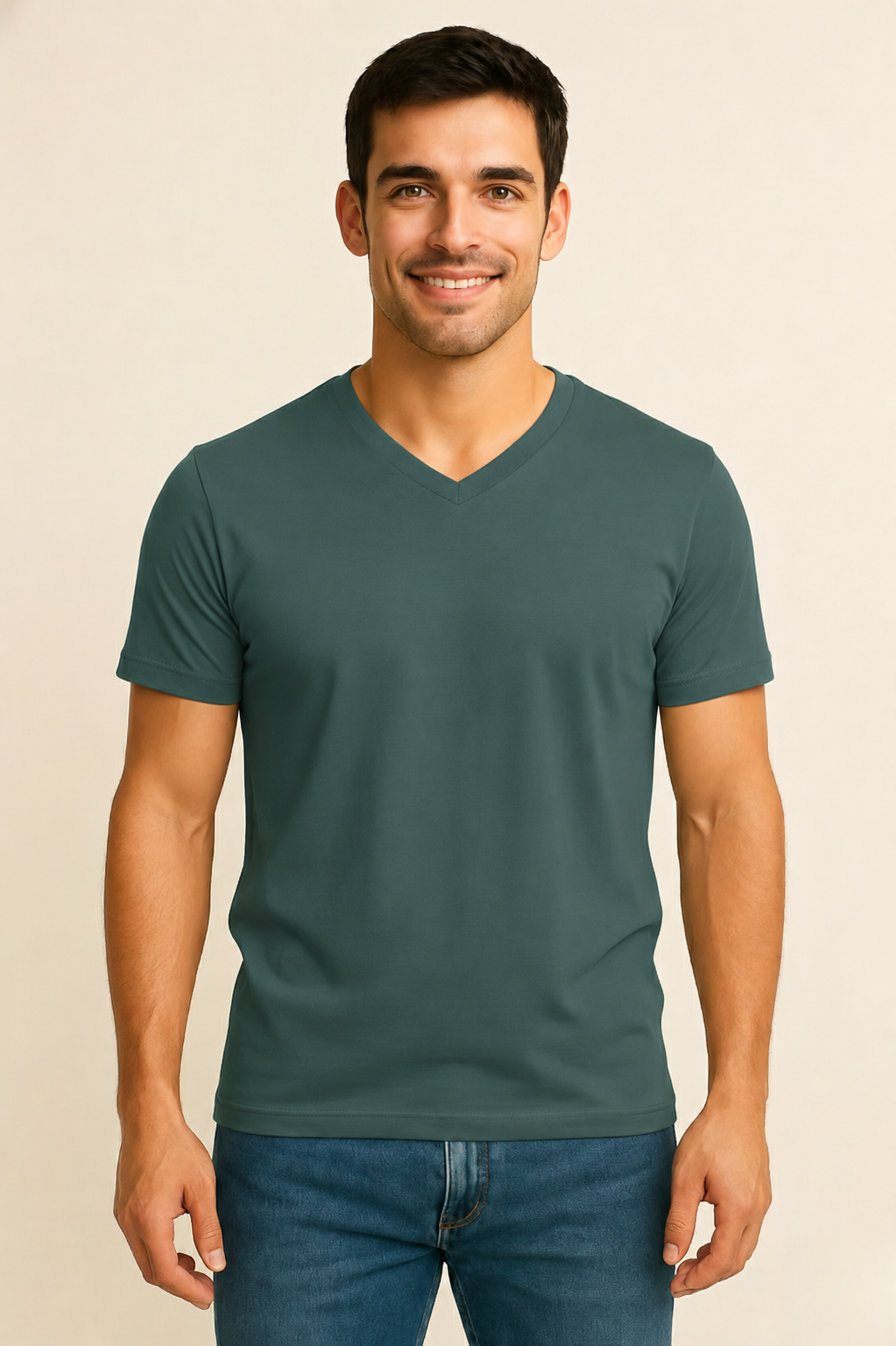 Blue Spruce V Neck T Shirt