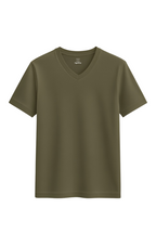 Capulate Olive V Neck T Shirt