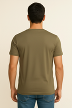 Capulate Olive V Neck T Shirt