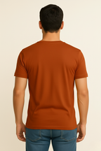 Dark Orange V Neck T Shirt