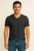 Elephant Grey V Neck T Shirt