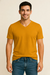 Golden Yellow V Neck T Shirt