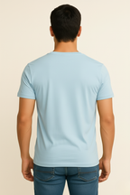 Light Blue V Neck T Shirt