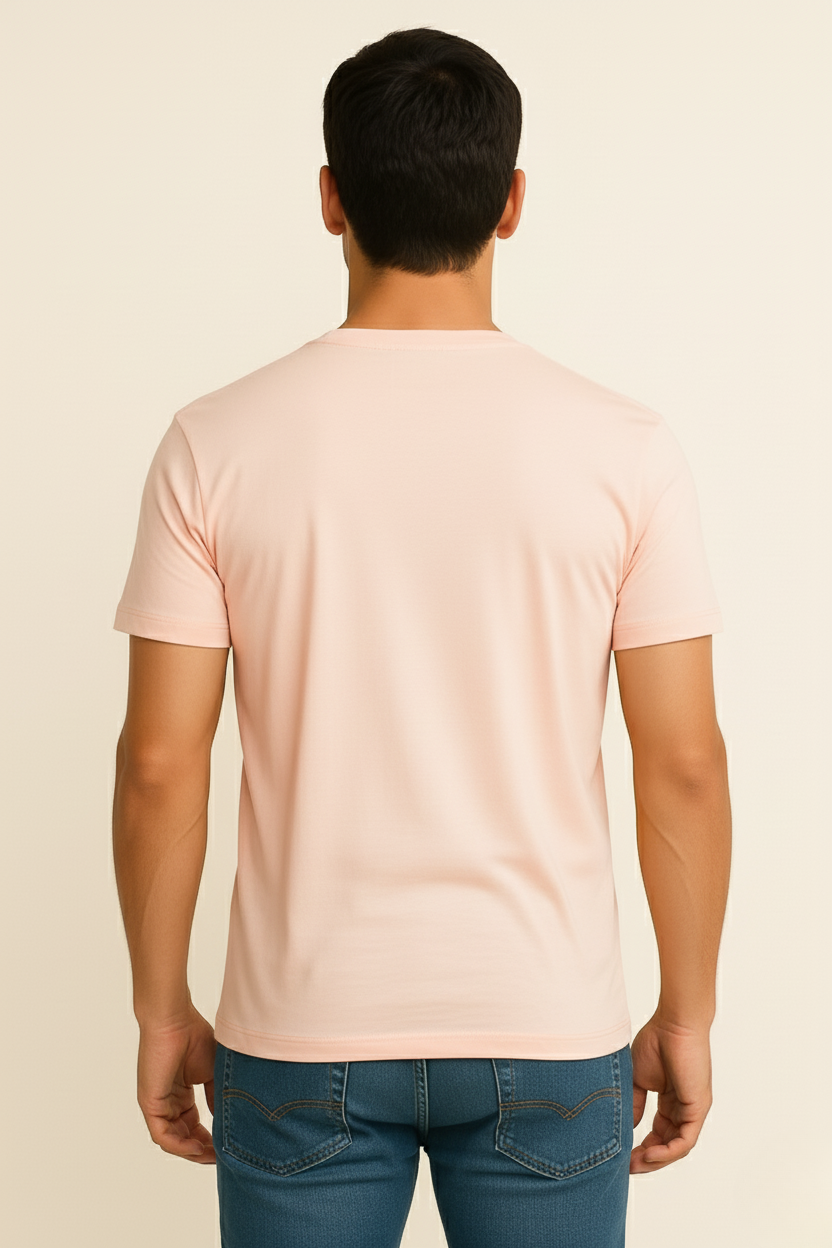 Light Pink V Neck T Shirt