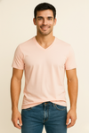 Light Pink V Neck T Shirt