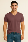 Plum V Neck T Shirt