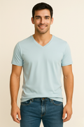 Polar Blue V Neck T Shirt