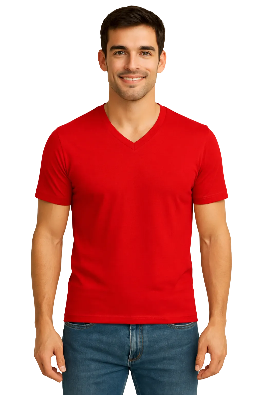 Red V Neck T Shirt