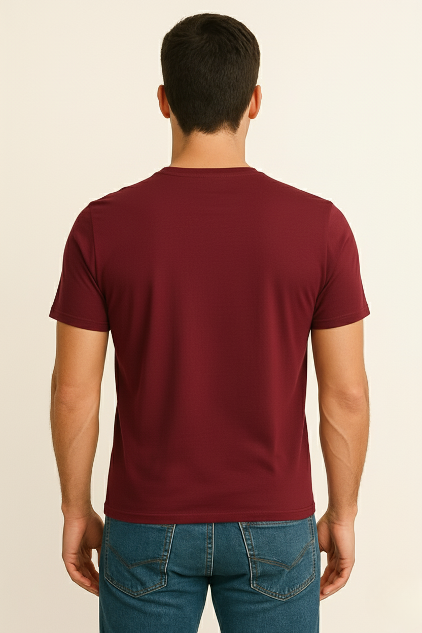 Wine V Neck T Shirt
