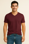 Wine V Neck T Shirt