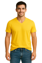 Yellow V Neck T Shirt