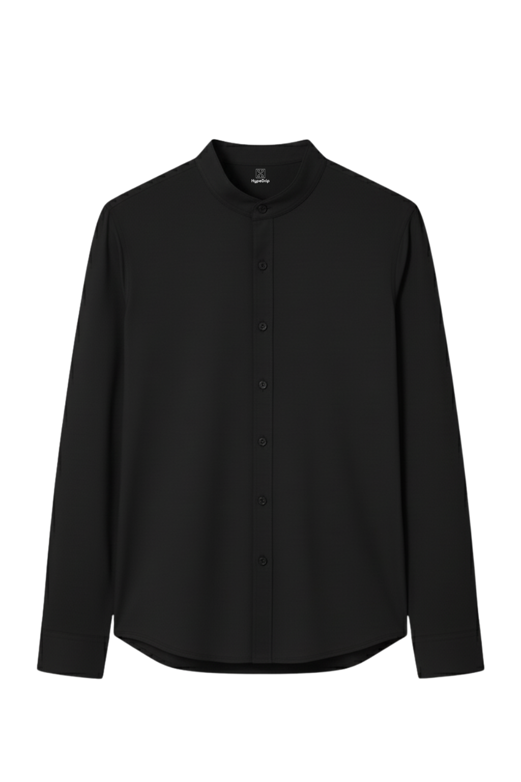 Black Collarless Shirt