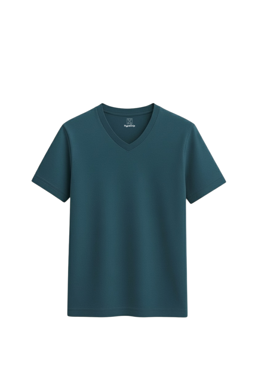 Blue Coral V Neck T Shirt