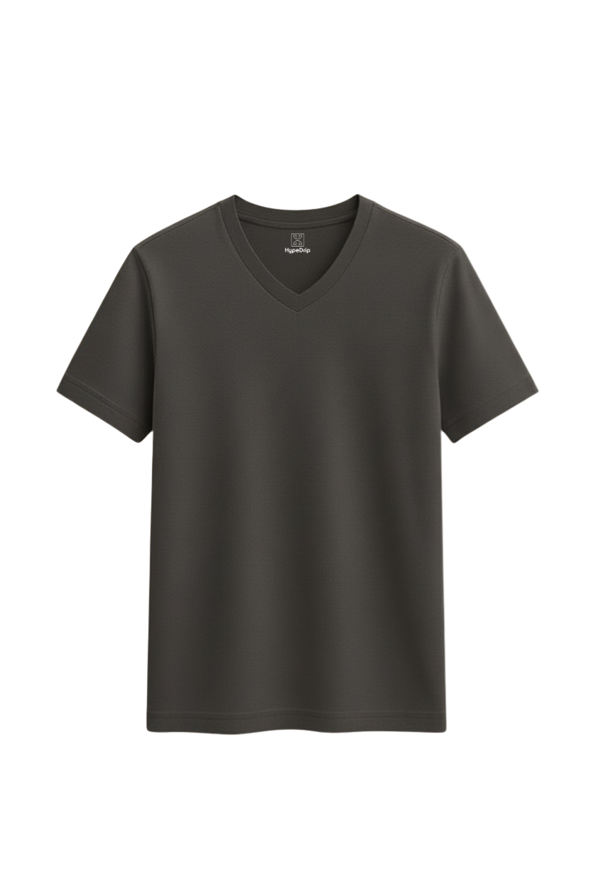Elephant Grey V Neck T Shirt