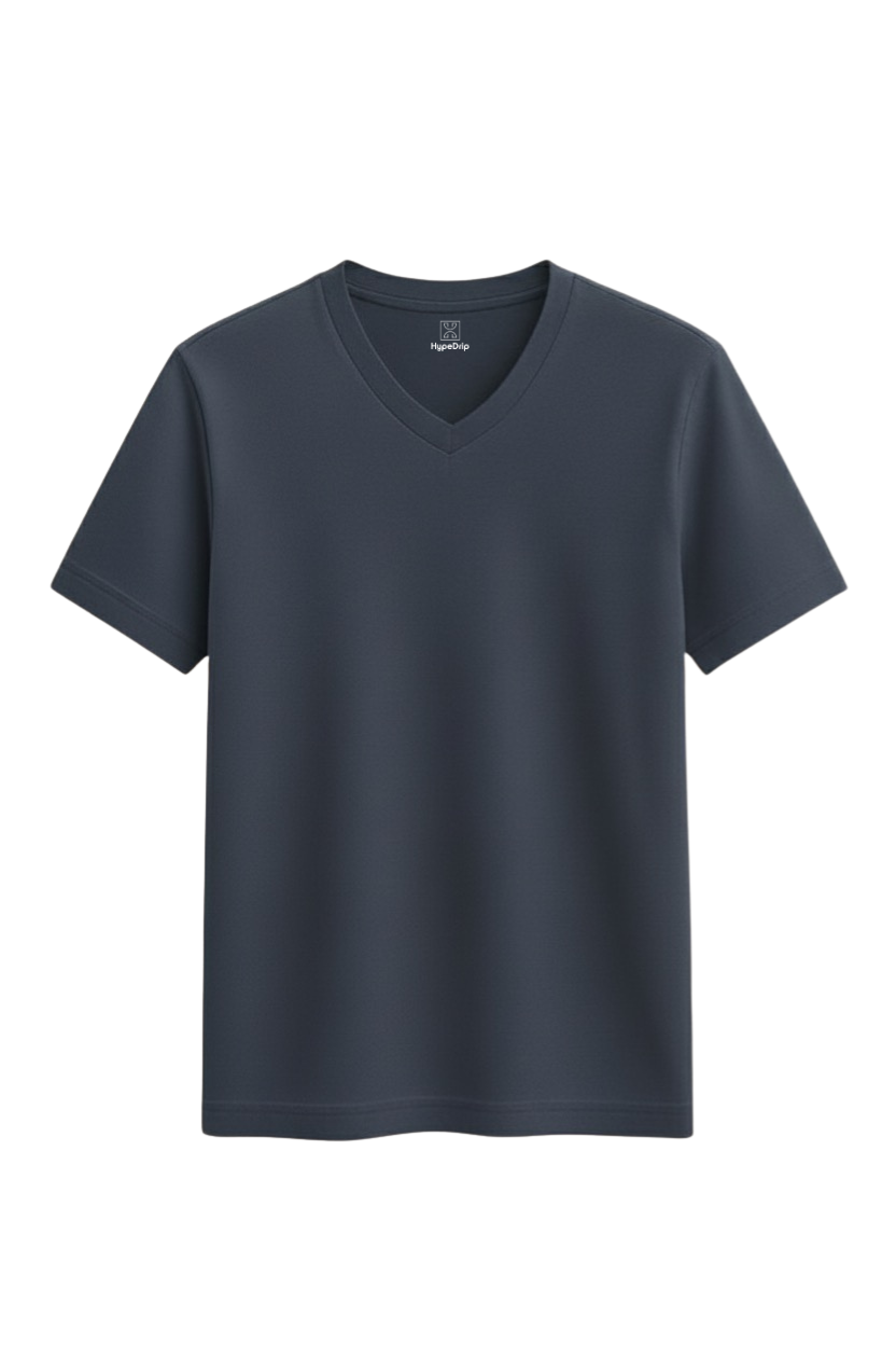 Launch Navy V Neck T Shirt