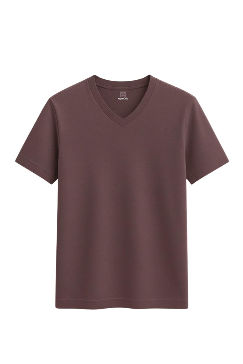 Plum V Neck T Shirt