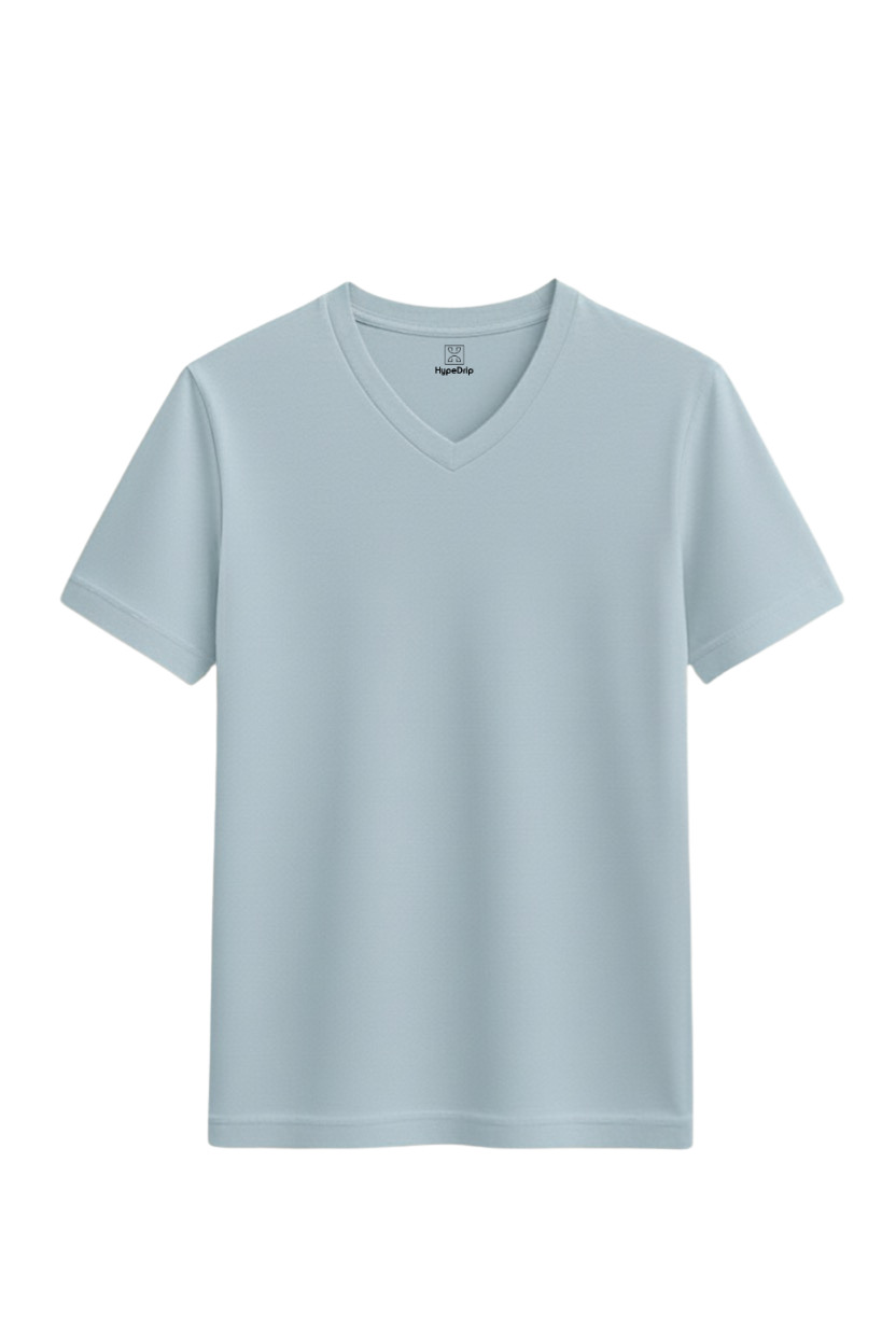 Polar Blue V Neck T Shirt