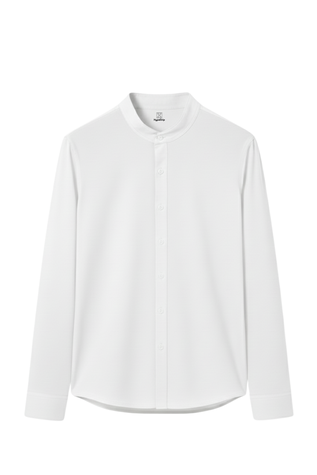 White Collarless Shirt