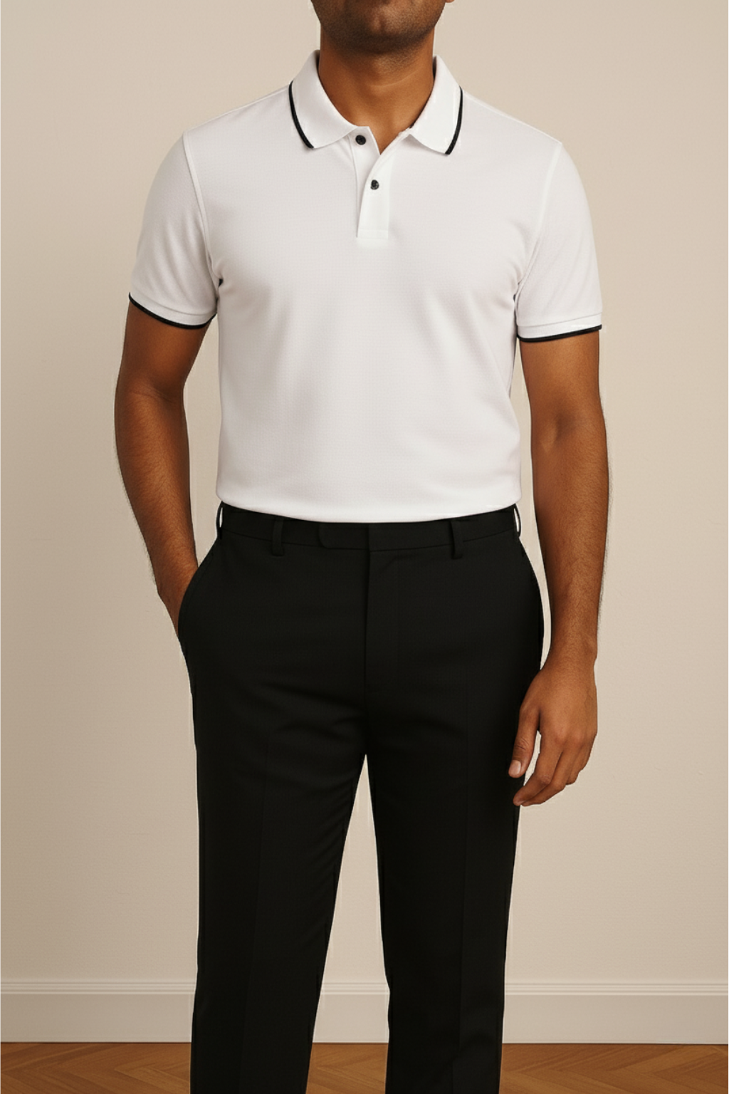 White Sports Polo T Shirt