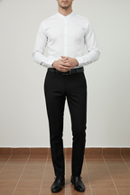 White Collarless Shirt