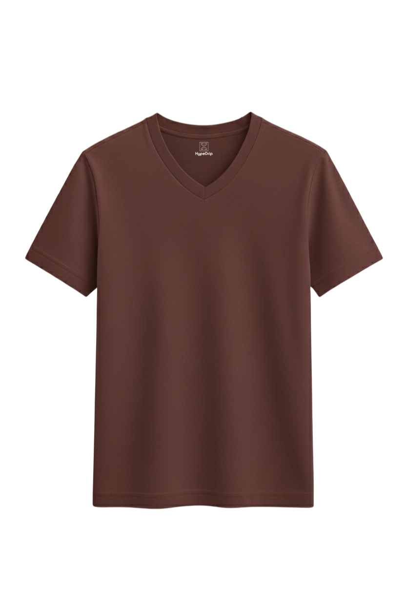 Wine V Neck T Shirt