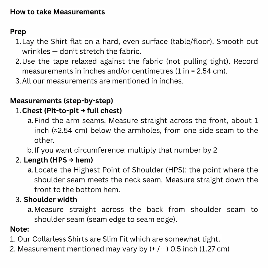 COLALRLESS SHIRT MEASUREMENT.webp