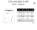 COLLARLESS SHIRT size chart INCHES.webp